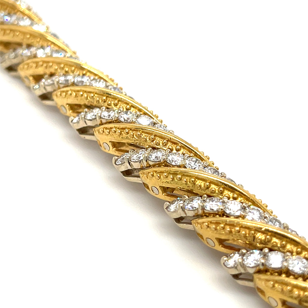 Hammerman Brothers: 18K Bi-Color Gold And Diamond Bracelet Carat Weight: 12.25c