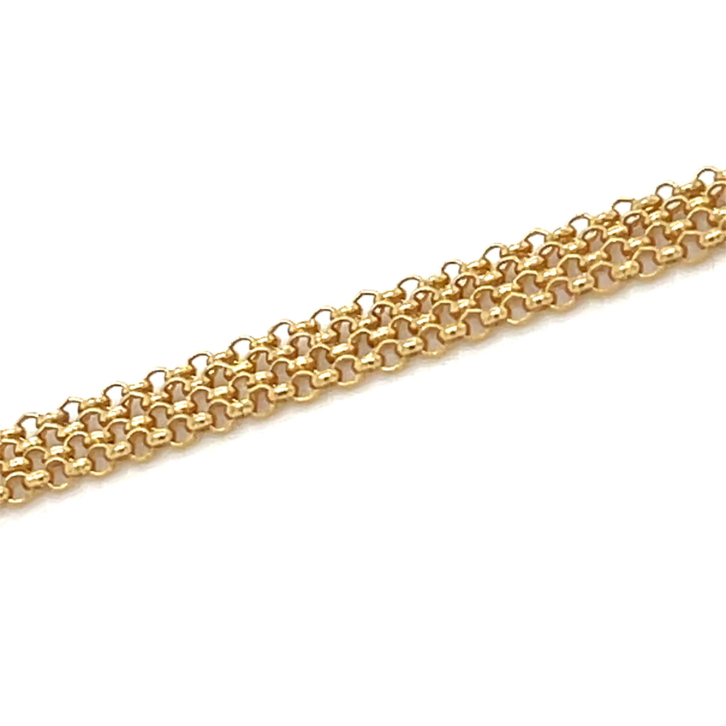 14k White and Yellow Gold Diamond Lariat Drop Necklace 17.5" Chain