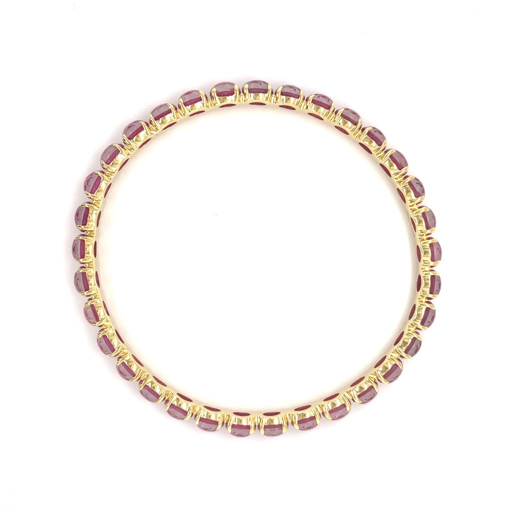 Ippolita 18k Yellow Gold and Ruby Lollipop Bangle 2.5" Diameter 22.9 grams