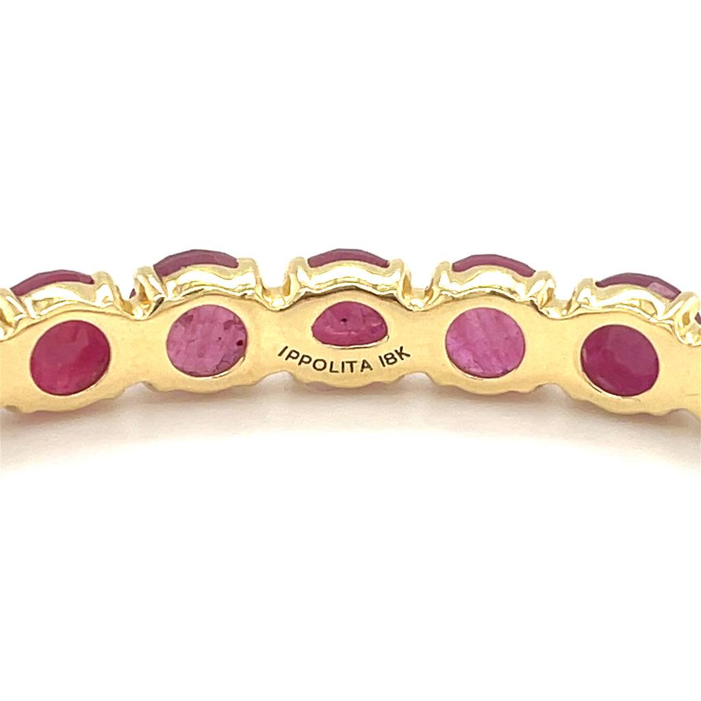 Ippolita 18k Yellow Gold and Ruby Lollipop Bangle 2.5" Diameter 22.9 grams