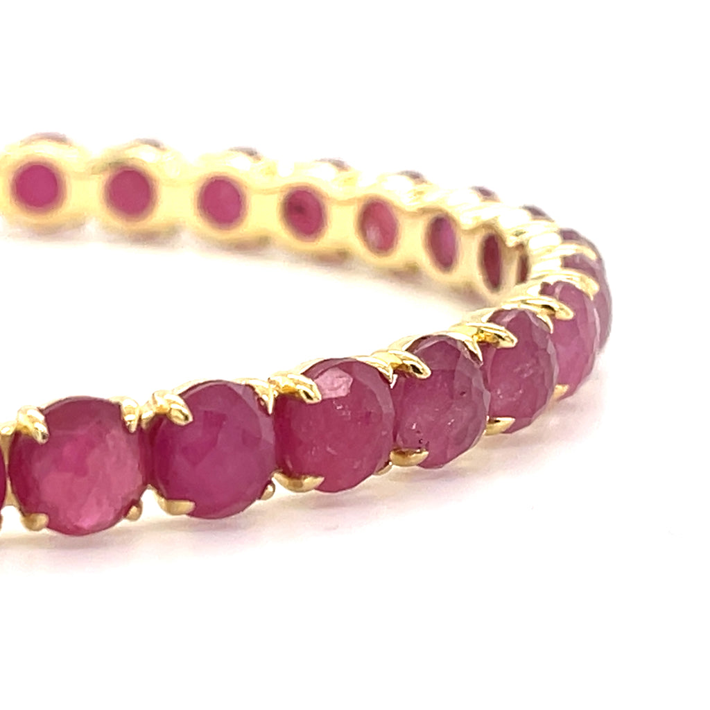 Ippolita 18k Yellow Gold and Ruby Lollipop Bangle 2.5" Diameter 22.9 grams