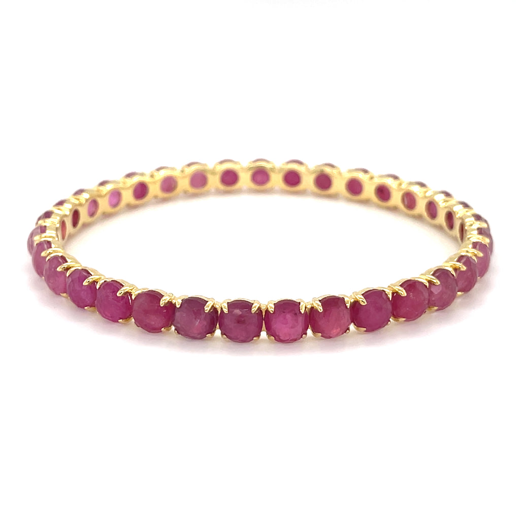 Ippolita 18k Yellow Gold and Ruby Lollipop Bangle 2.5" Diameter 22.9 grams