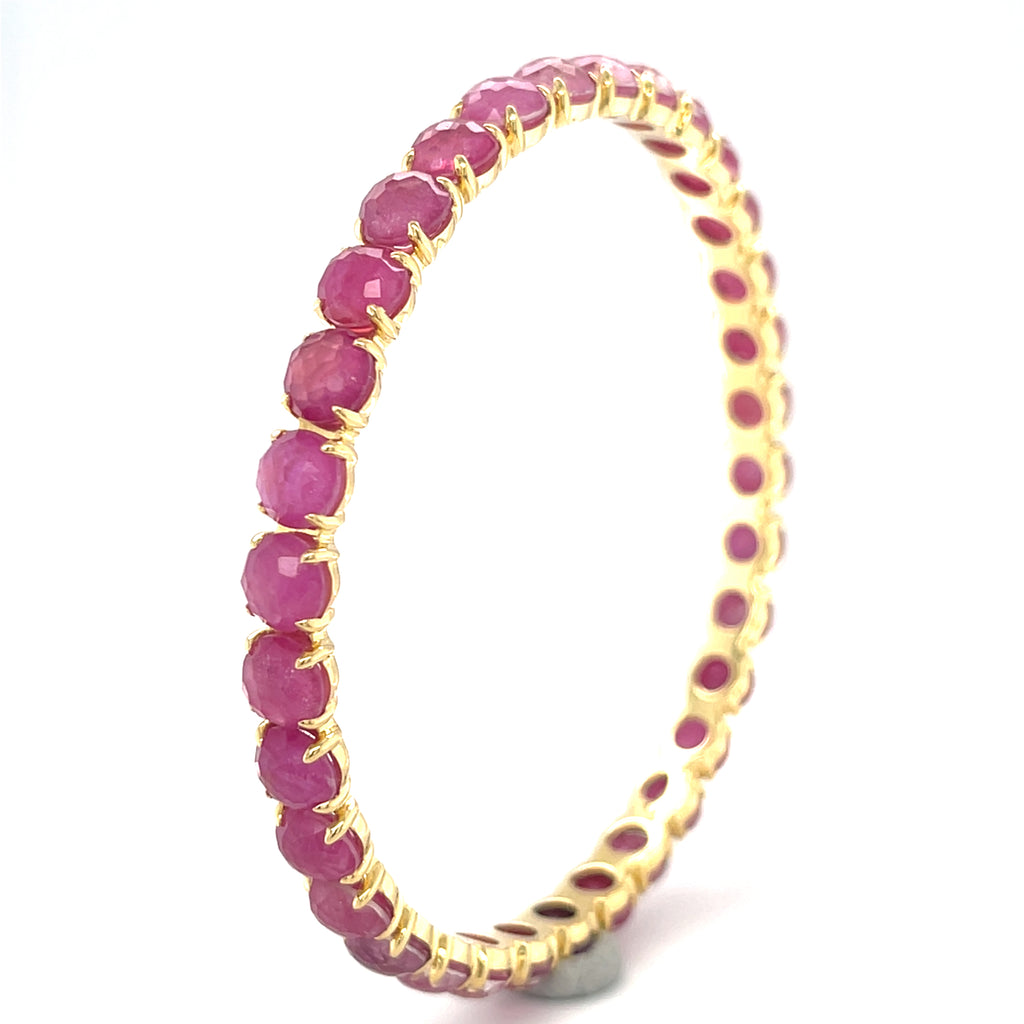 Ippolita 18k Yellow Gold and Ruby Lollipop Bangle 2.5" Diameter 22.9 grams