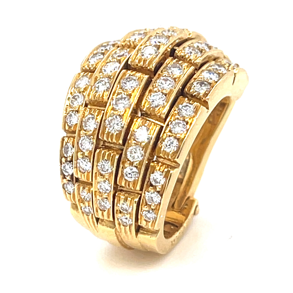 Cartier Maillon 18k Yellow Gold Maillon Panthere 2.4ct Diamond SINGLE Ear Clip