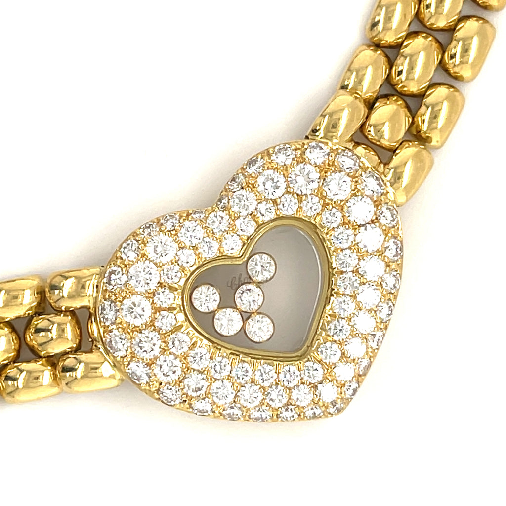 Chopard Geneve 18k Gold "Happy Diamond" Necklace 17" 1.8 ctw Diamond 124.20g