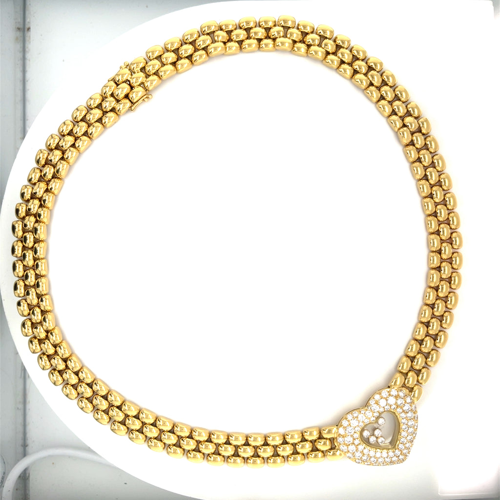Chopard Geneve 18k Gold "Happy Diamond" Necklace 17" 1.8 ctw Diamond 124.20g