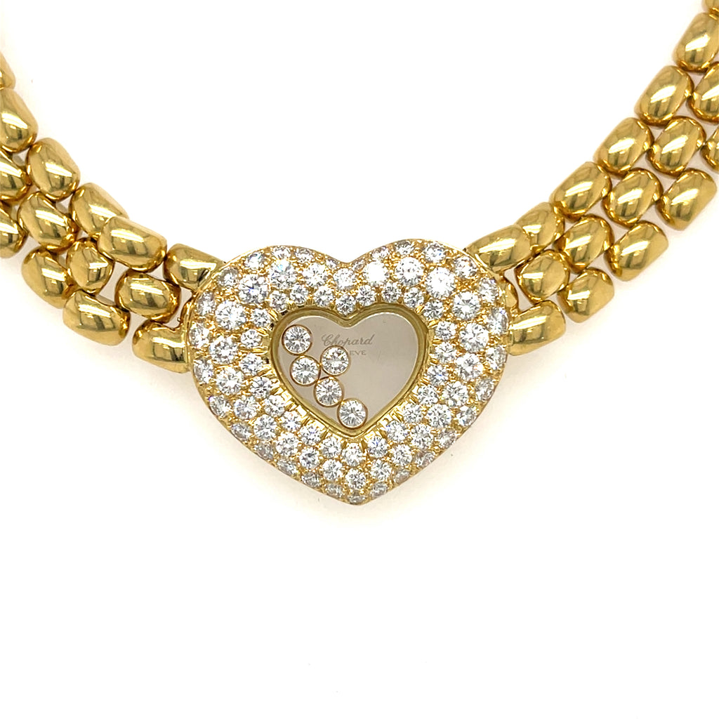 Chopard Geneve 18k Gold "Happy Diamond" Necklace 17" 1.8 ctw Diamond 124.20g