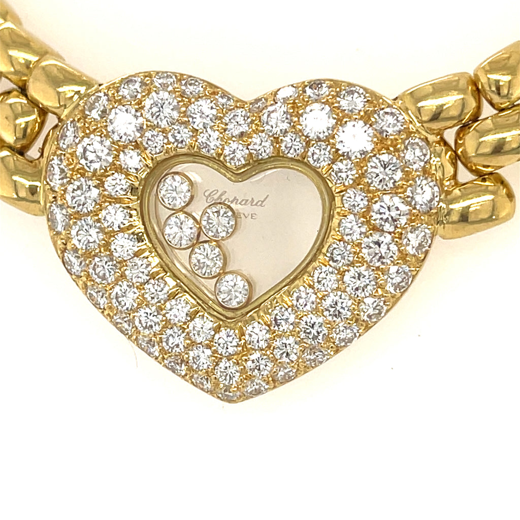 Chopard Geneve 18k Gold "Happy Diamond" Necklace 17" 1.8 ctw Diamond 124.20g