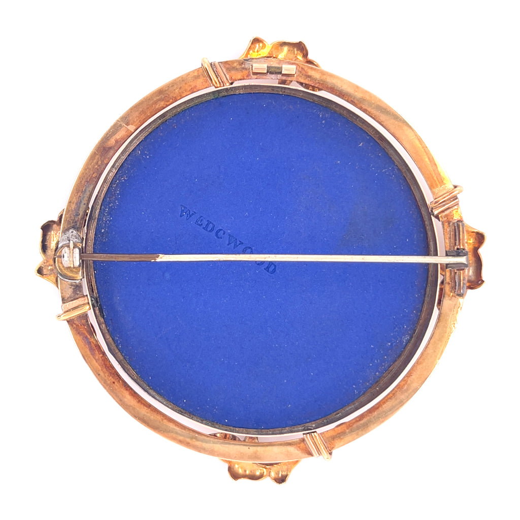 Wedgwood Cameo Porcelain Pendant with 14k Yellow Gold Bezel