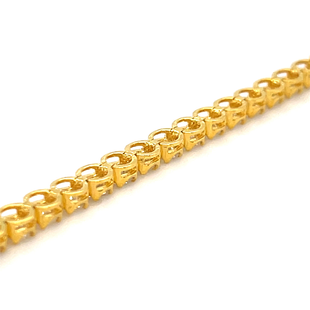 18k Yellow Gold & 5.55ct Diamond Tennis Bracelet, Size 7, 9.8g