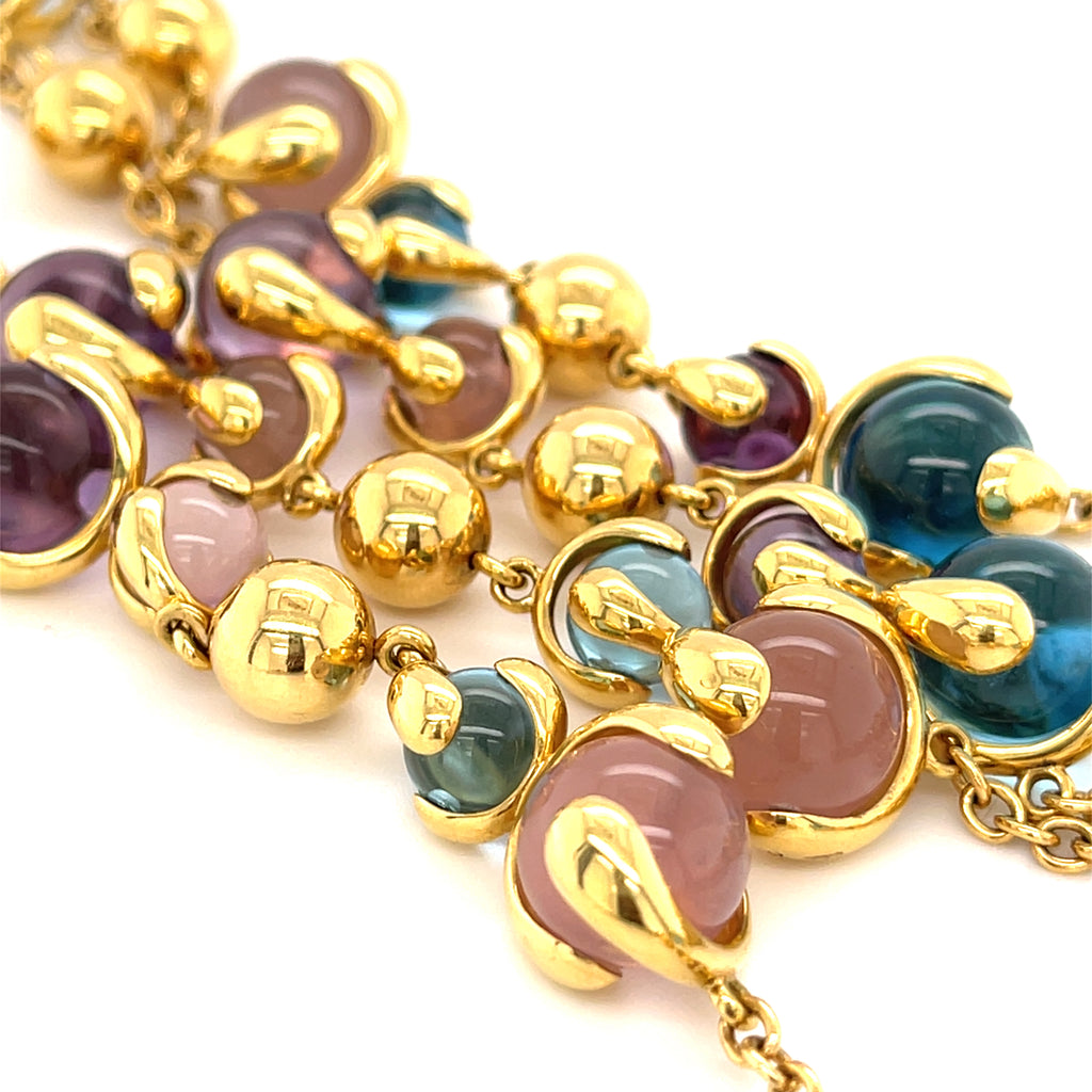 Marina B Cardan 36 inch Beaded 18k Gold Necklace Serial #380118 100.1 grams