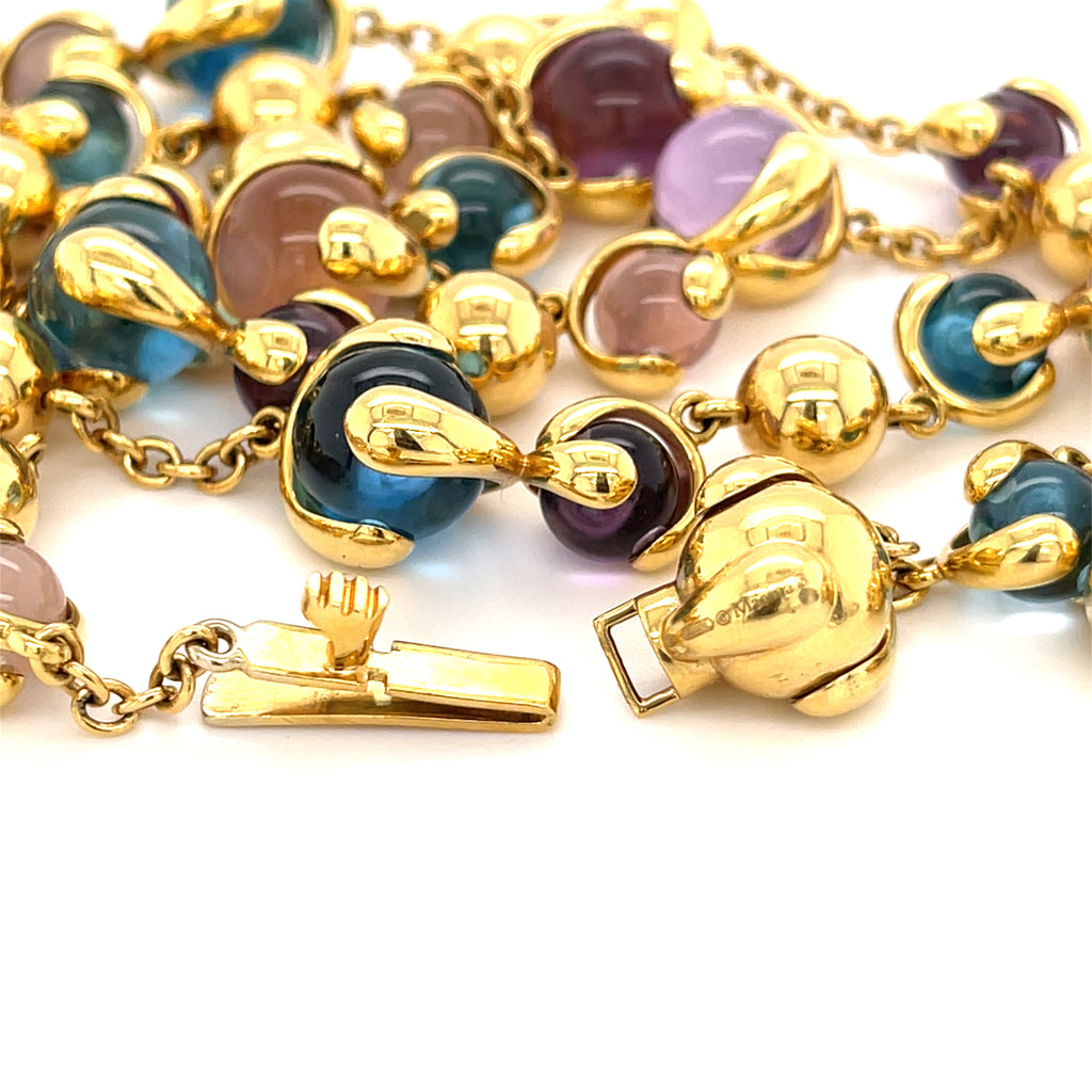 Marina B Cardan 36 inch Beaded 18k Gold Necklace Serial #380118 100.1 grams