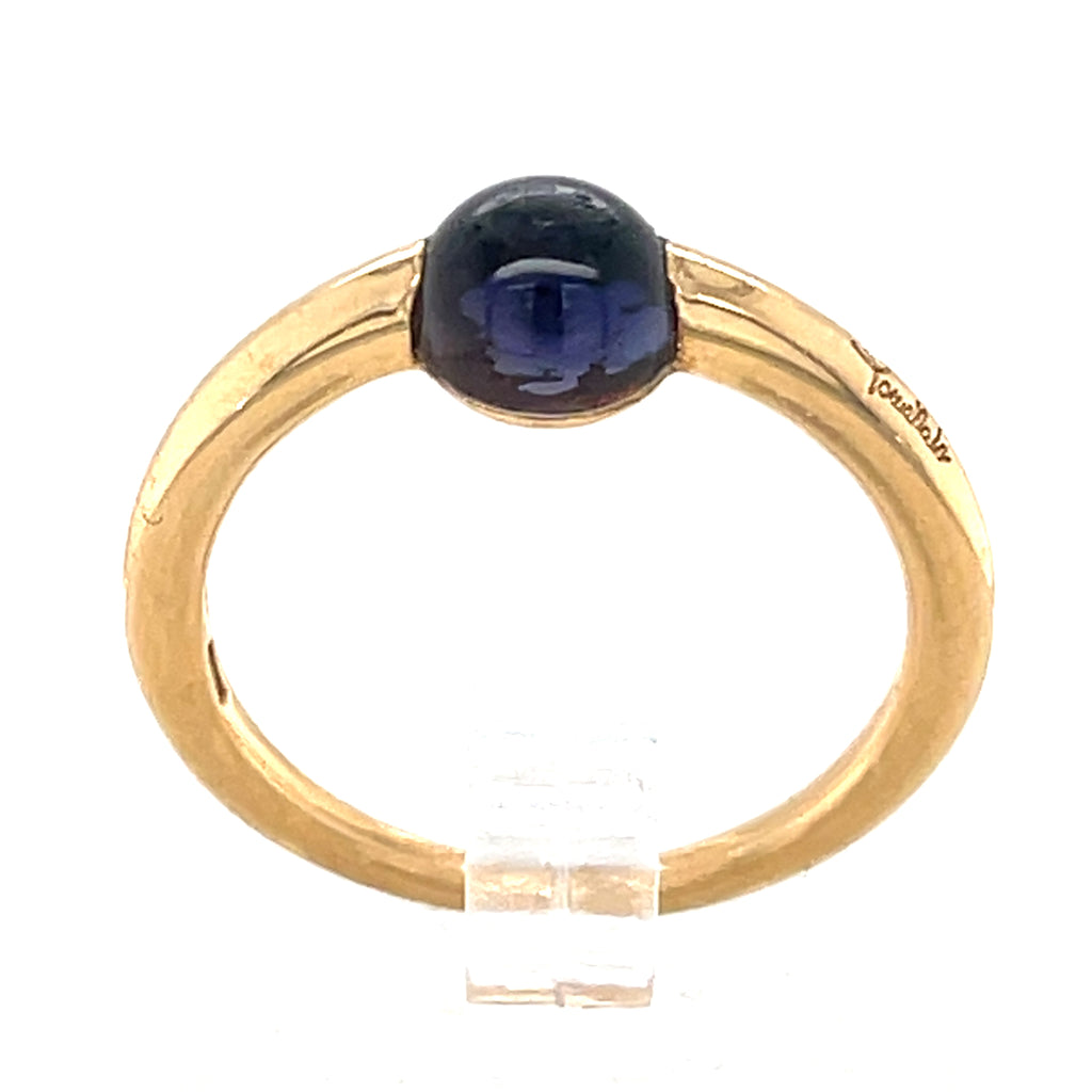 Pomellato M'ama non M'ama 18k Yellow Gold & Blue Gemstone Ring, Size 6.5