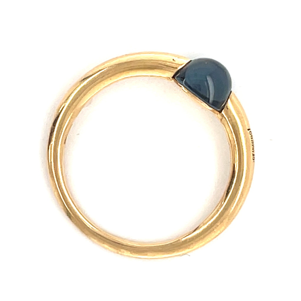 Pomellato M'ama non M'ama 18k Yellow Gold & Light Blue Gemstone Ring, Size 6.5