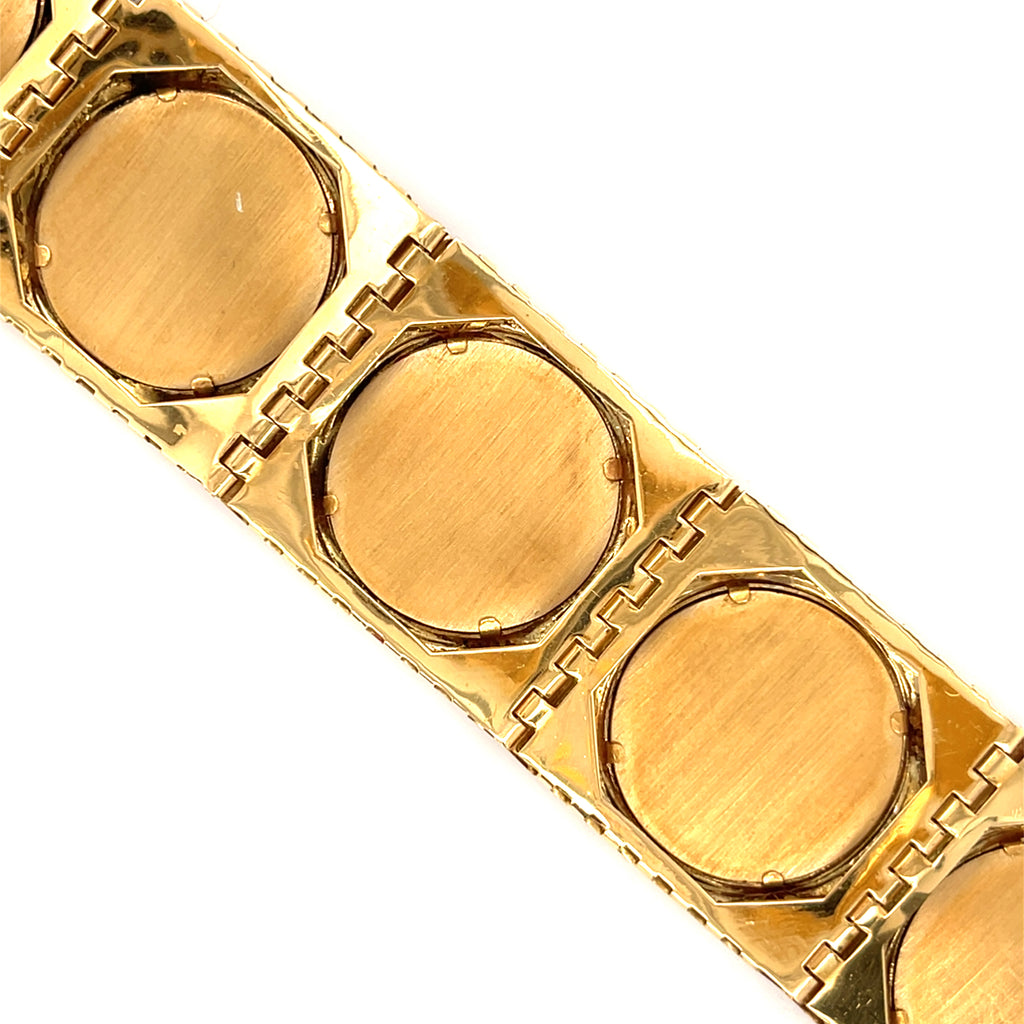 Ferdinando Trainotti 18k Yellow Gold Hand-Painted Porcelain Portrait Bracelet, 8 inches.