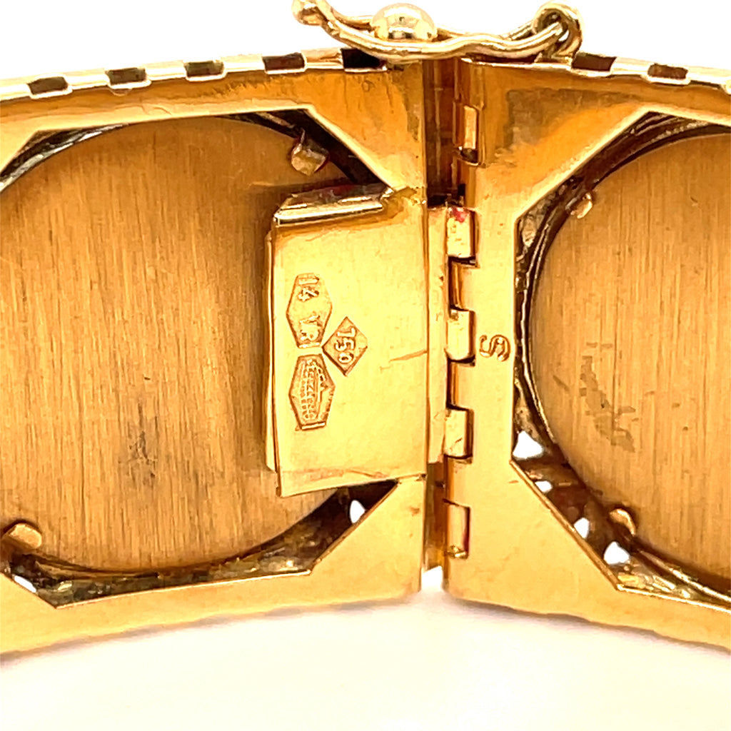 Ferdinando Trainotti 18k Yellow Gold Hand-Painted Porcelain Portrait Bracelet, 8 inches.