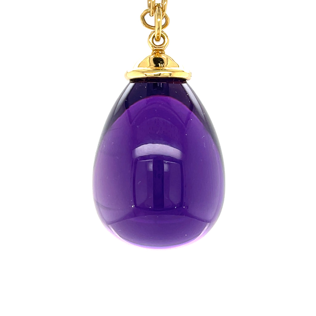 Paloma Picasso for Tiffany & Co. 18k Gold Large Amethyst Drop Pendant, 30 inches.
