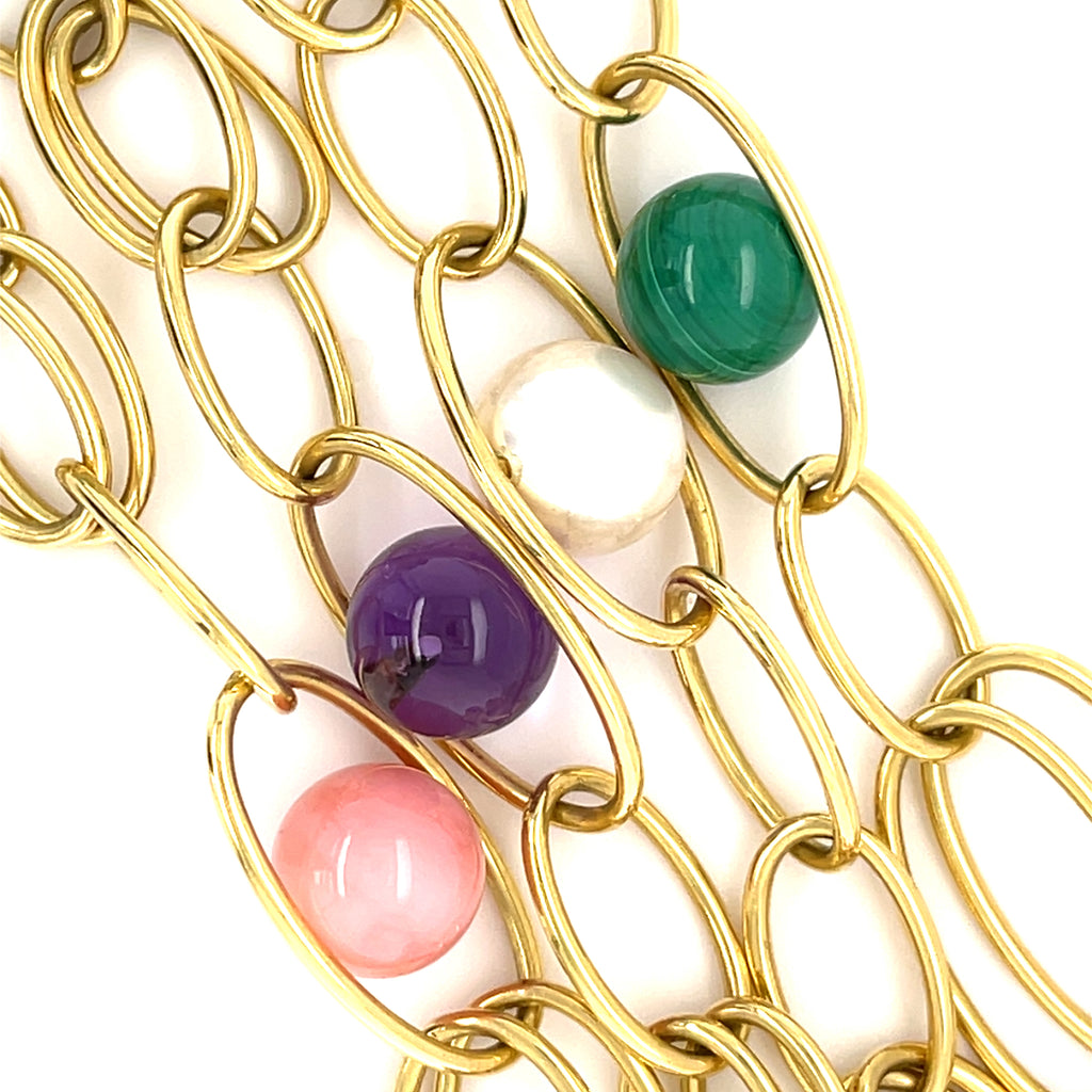 Ippolita 18k Yellow Gold Multi-Stone Bead & Chain Necklace, 36 inches.