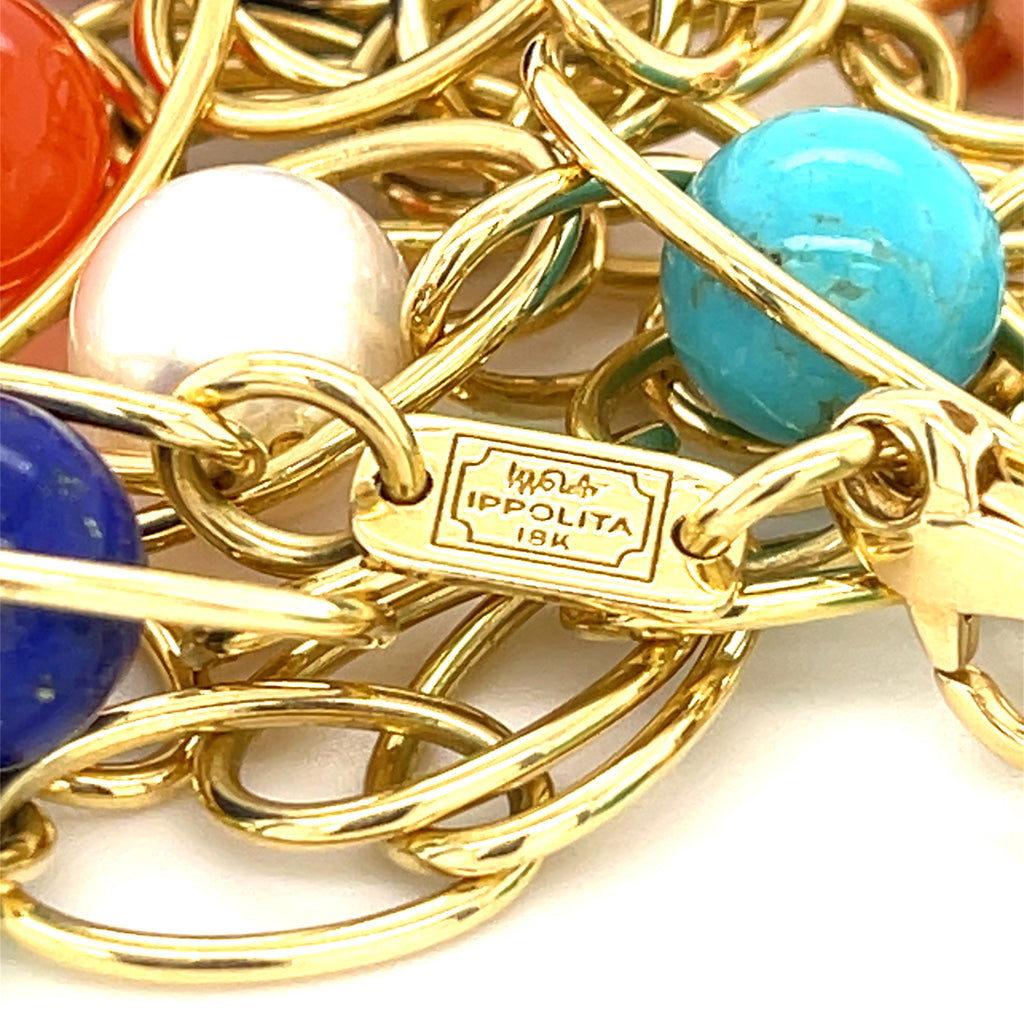 Ippolita 18k Yellow Gold Multi-Stone Bead & Chain Necklace, 36 inches.