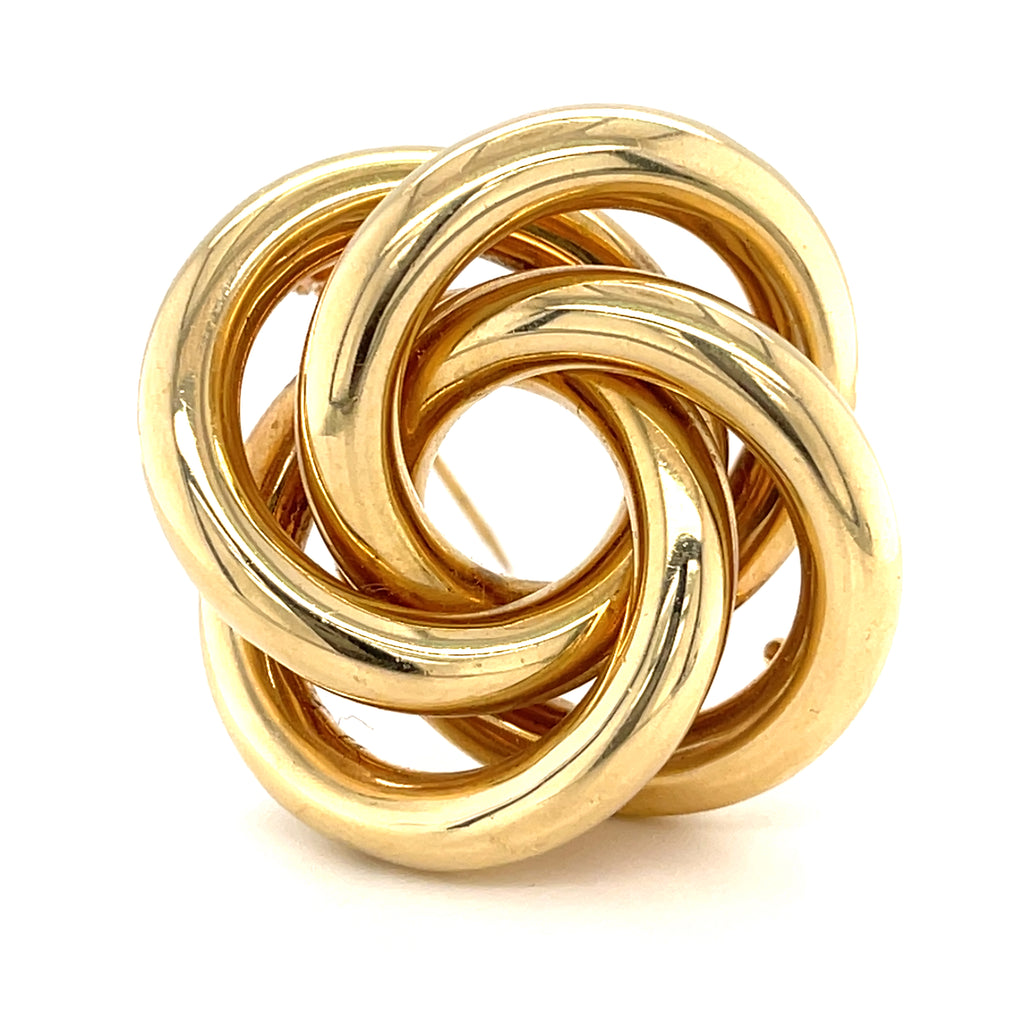 Tiffany & Co. Vintage 14k Yellow Gold Quatrefoil Brooch