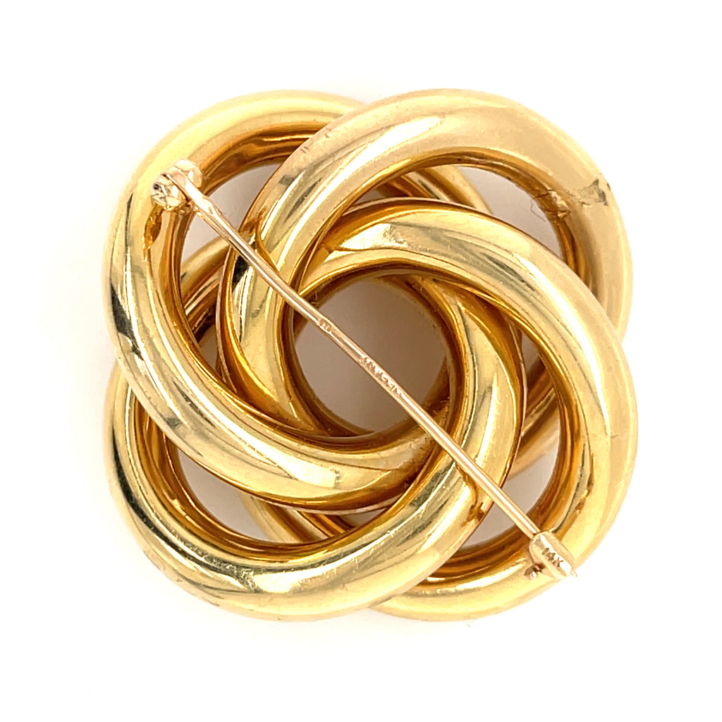 Tiffany & Co. Vintage 14k Yellow Gold Quatrefoil Brooch