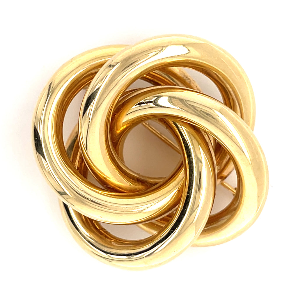 Tiffany & Co. Vintage 14k Yellow Gold Quatrefoil Brooch