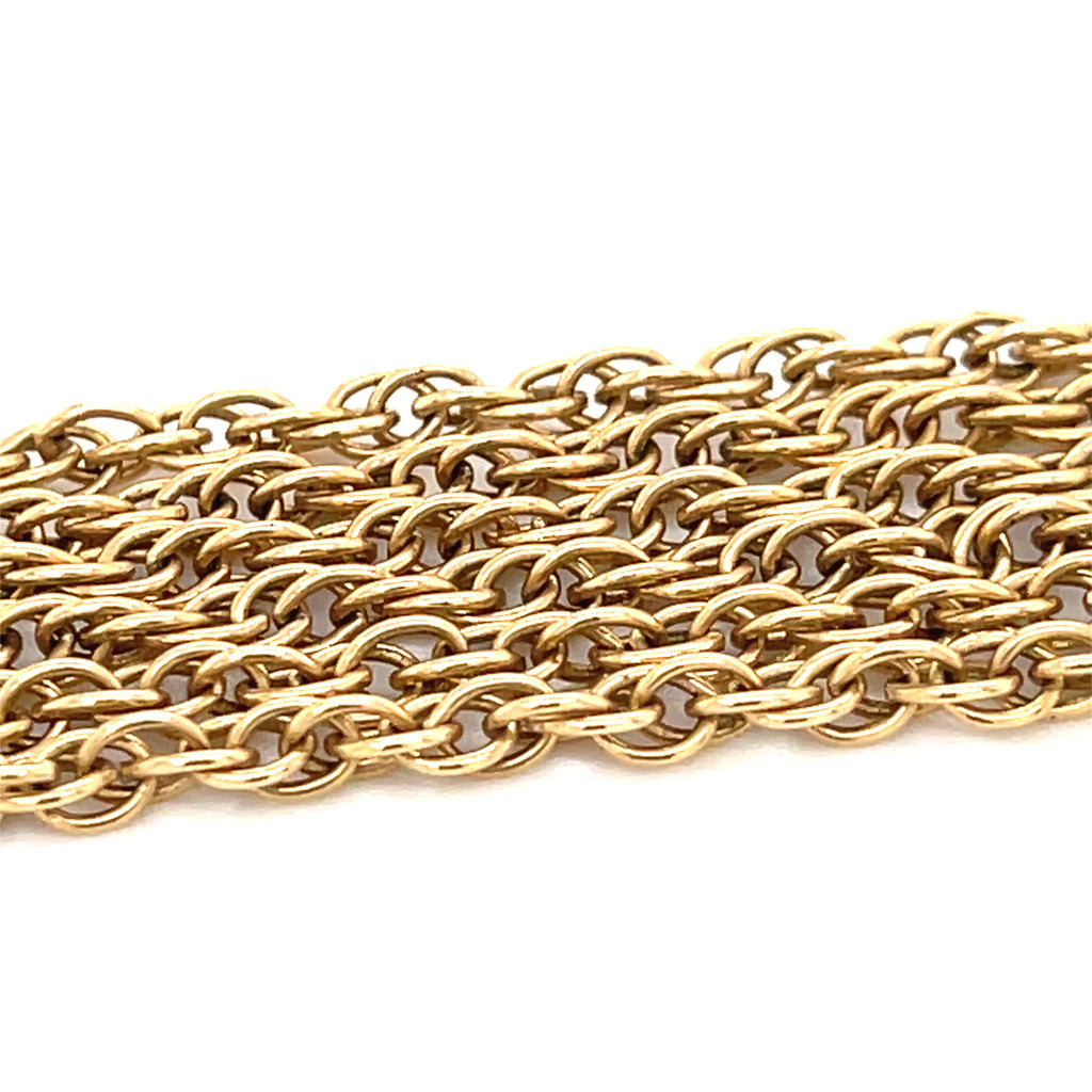 14k Yellow Gold & Blue Enamel Mezuzah Pendant Necklace, Chain Length 30"