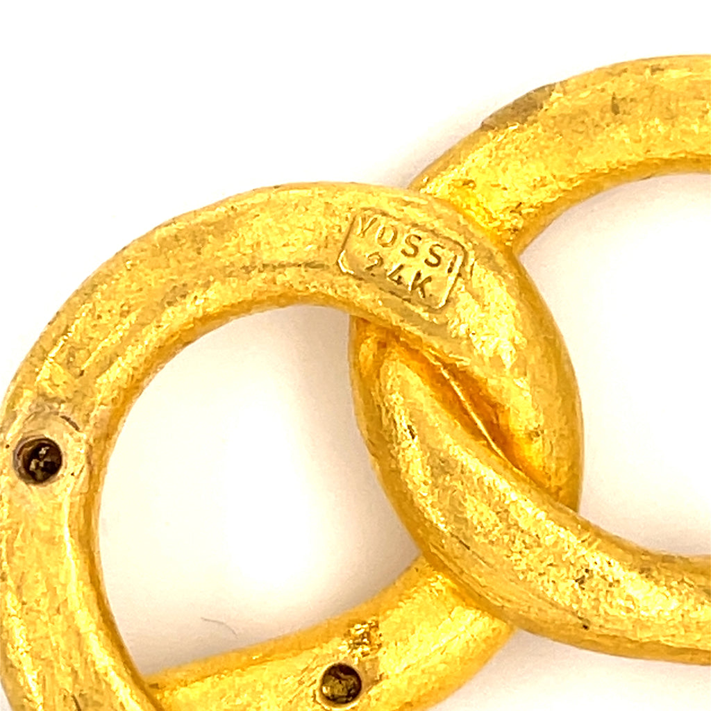 Yossi Harari 24k Gold & 0.52ct Diamond Salted Pretzel Pendant, Carrie Bradshaw "Sex and the City"