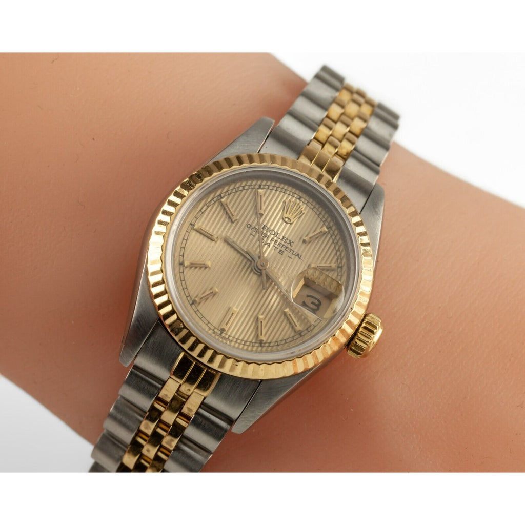 Rolex Women's Two-Tone 18k/SS OPD Jubilee Tapestry Dial Automatic Watch 69173