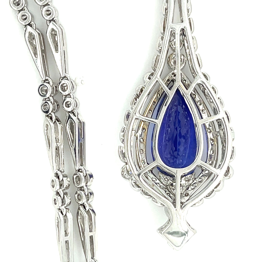 Michael Christoff 18k White Gold 7.75 ct Tanzanite Pendant with Diamond Accents