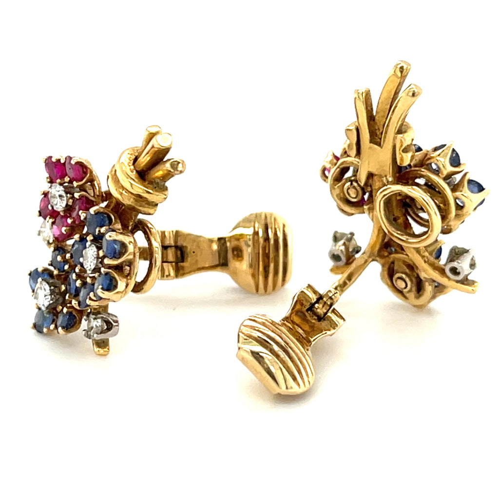 Trabert, Hoeffer, and Mauboussin 18k Gold Diamond Gemstone Jewelry Set
