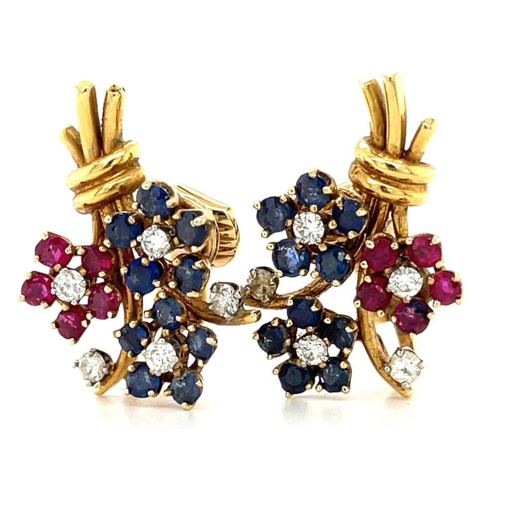 Trabert, Hoeffer, and Mauboussin 18k Gold Diamond Gemstone Jewelry Set