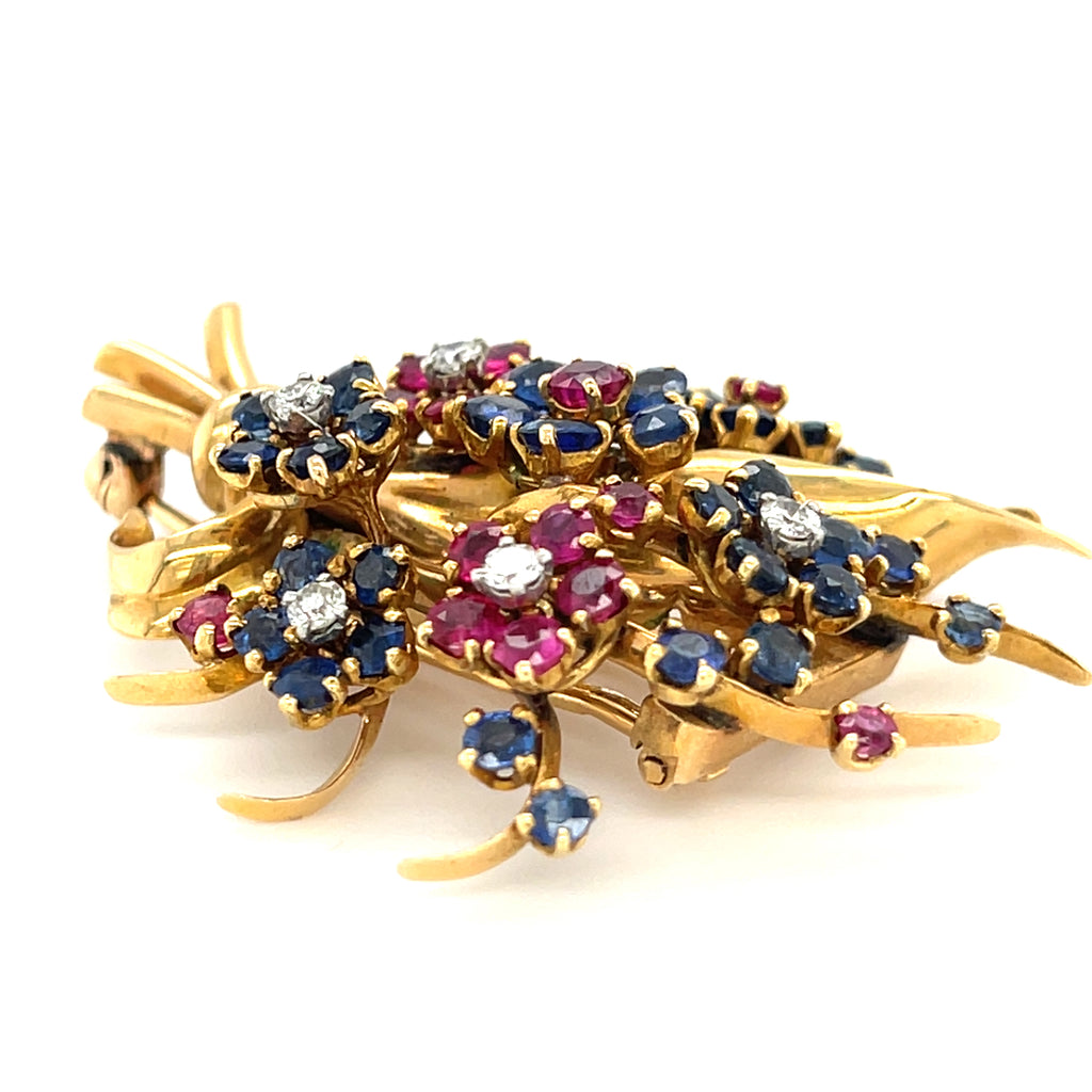 Trabert, Hoeffer, and Mauboussin 18k Gold Diamond Gemstone Jewelry Set