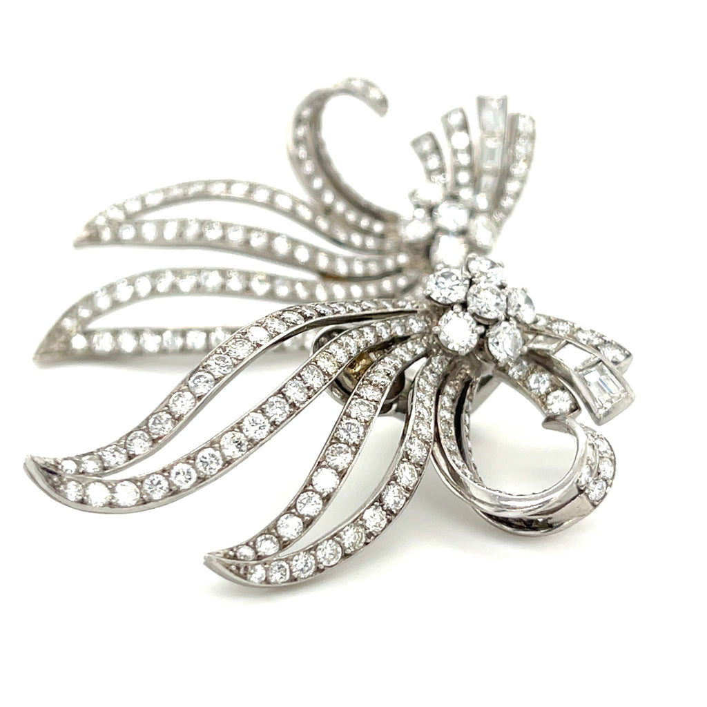 Mellerio Platinum 4.60 ct Diamond Wing Earclips Gorgeous!