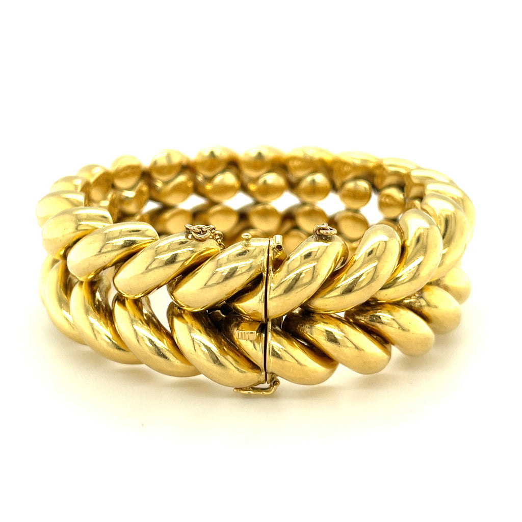 Carlo Weingrill 18k Yellow Gold Handmade Double San Marco Bracelet 89.2gr