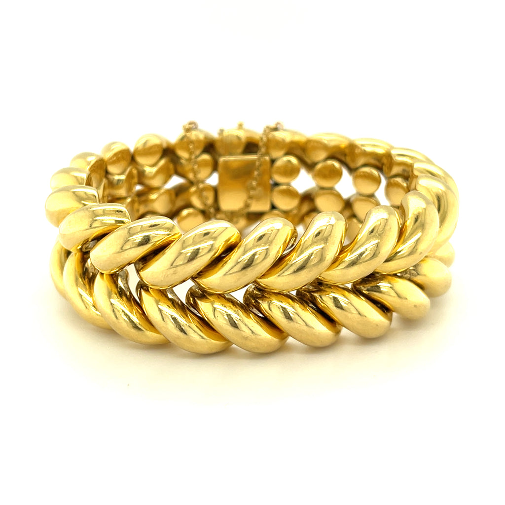Carlo Weingrill 18k Yellow Gold Handmade Double San Marco Bracelet 89.2gr