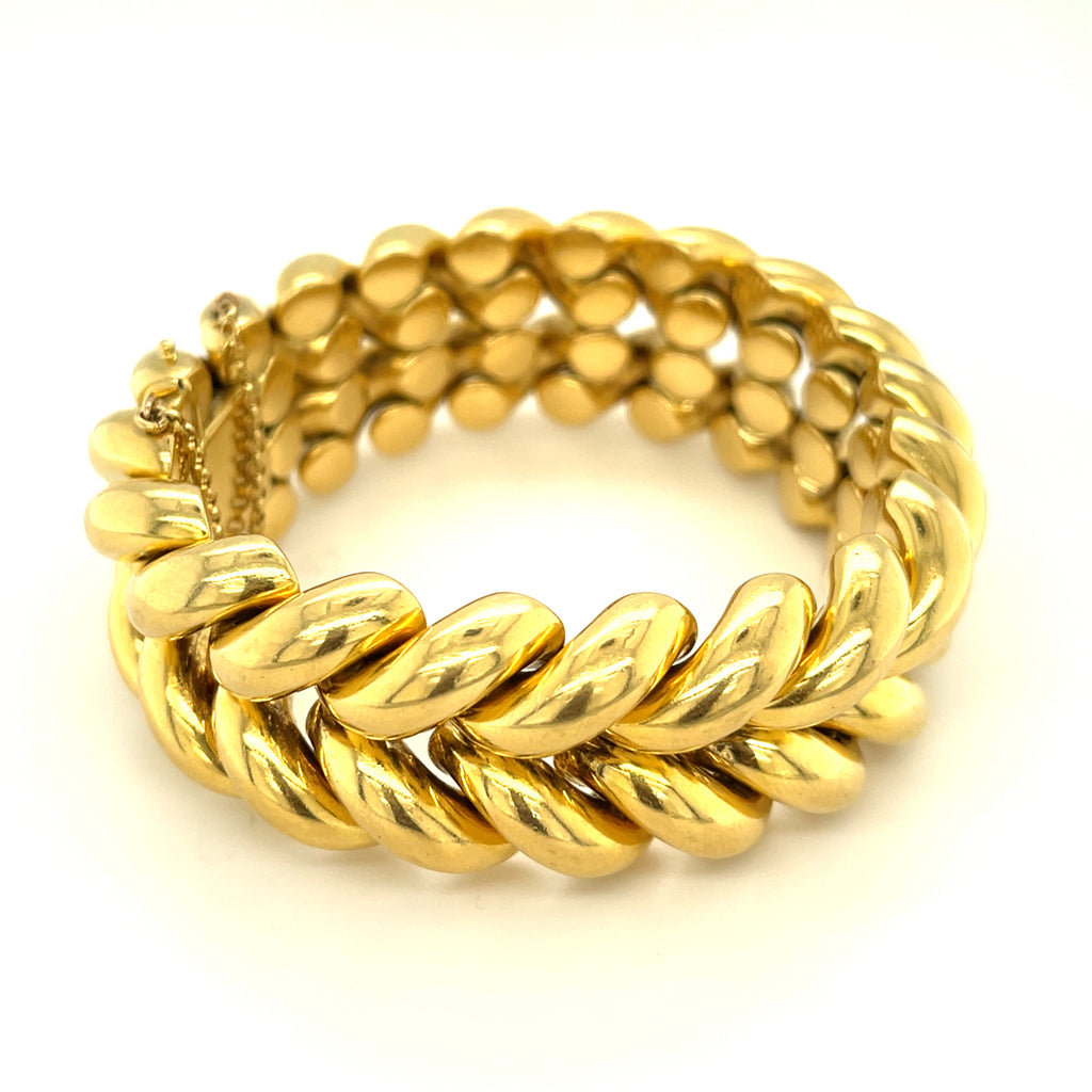 Carlo Weingrill 18k Yellow Gold Handmade Double San Marco Bracelet 89.2gr
