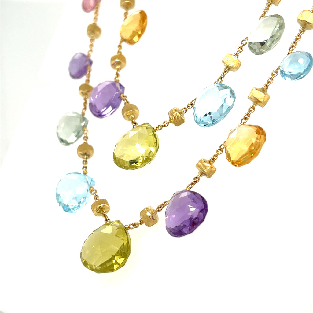 18k Yellow Gold "Paradise" Gemstone Necklace by Marco Bicego 35"