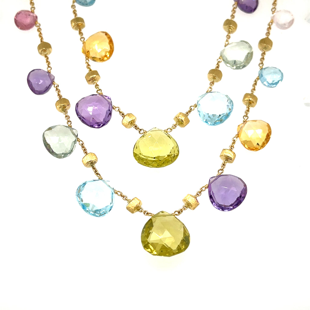 18k Yellow Gold "Paradise" Gemstone Necklace by Marco Bicego 35"