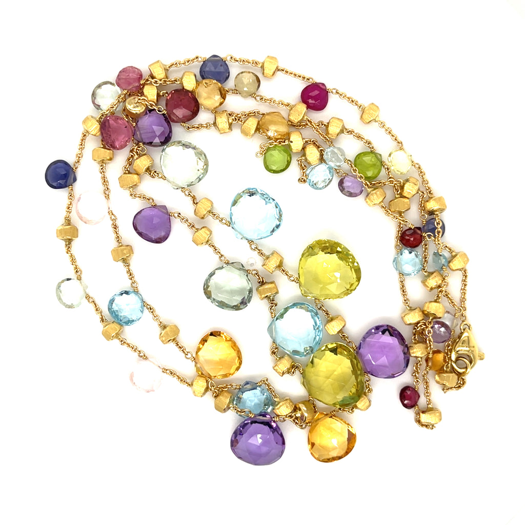 18k Yellow Gold "Paradise" Gemstone Necklace by Marco Bicego 35"