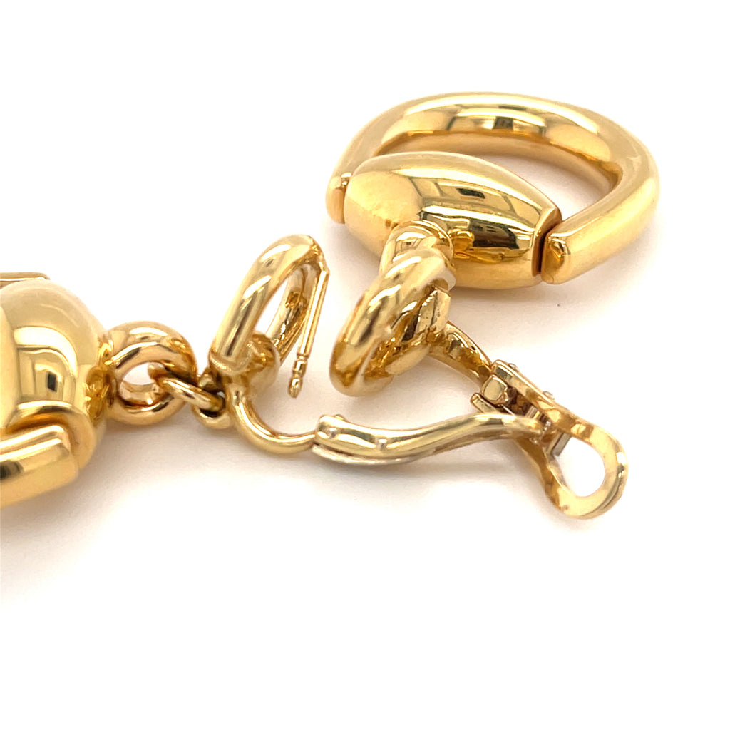 Gucci 18k Yellow Gold Horsebit Drop Earrings Stunning!