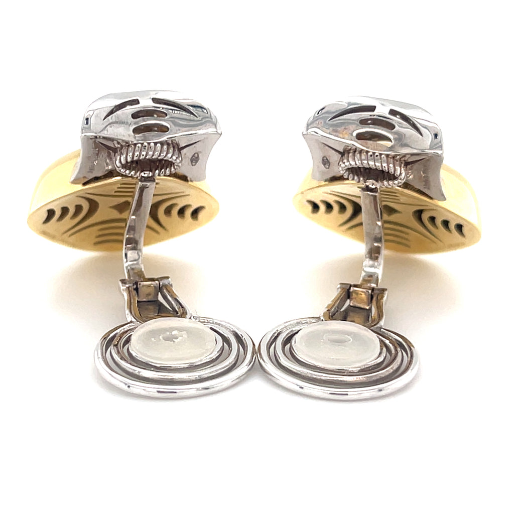 Roberto Casarin 18k Two Tone Gold 0.70 ct Diamond Drop Clip-On Earrings