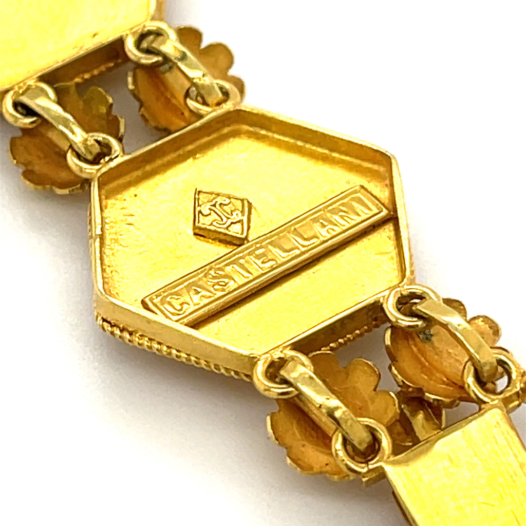 Castellani 15k Yellow Gold Unique Station Filigree Bracelet 7.25"