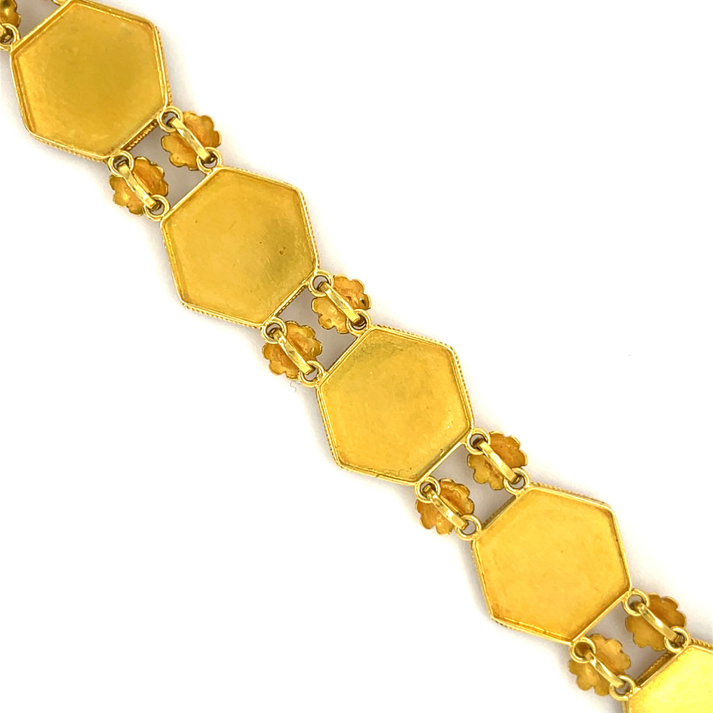 Castellani 15k Yellow Gold Unique Station Filigree Bracelet 7.25"