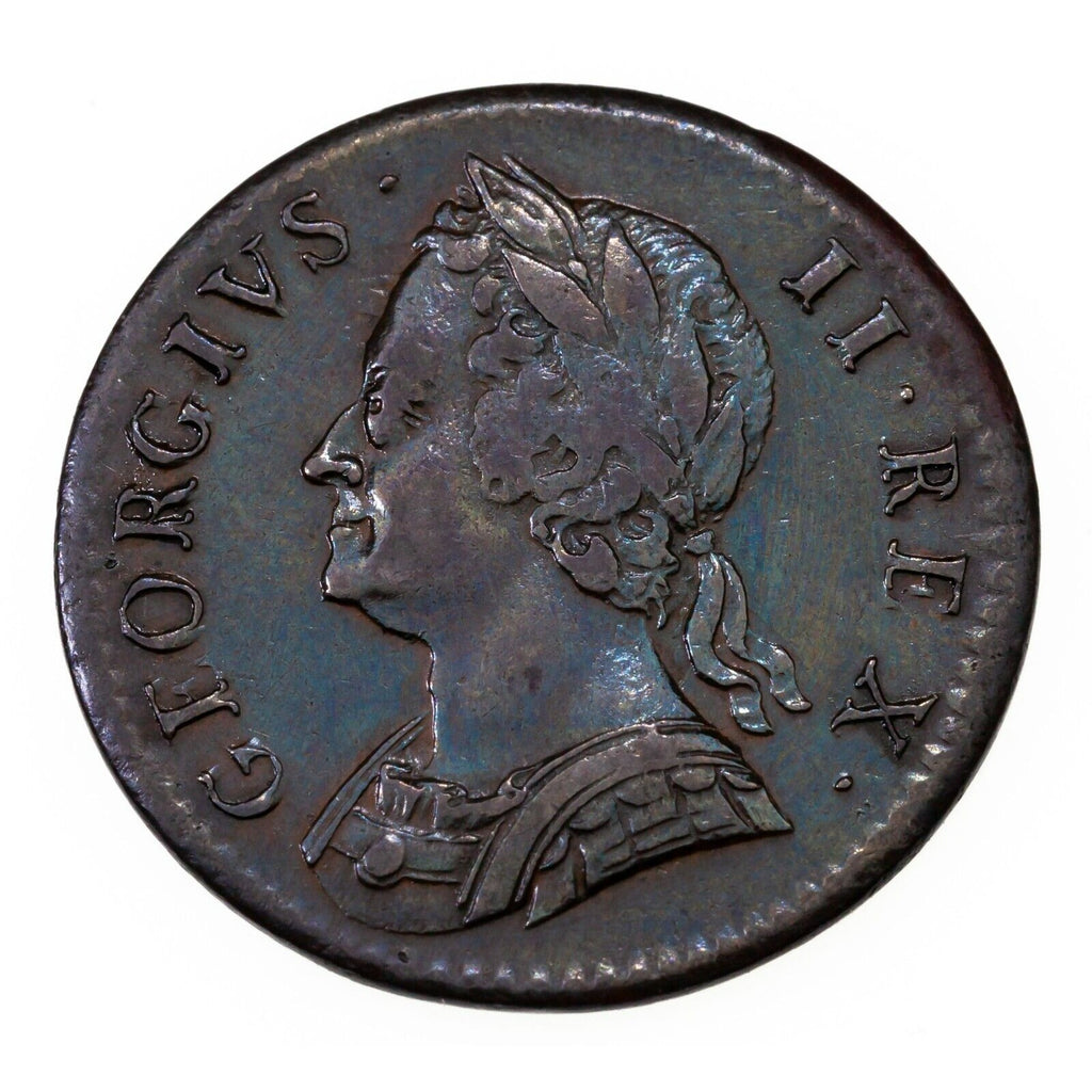 1754 Great Britain Farthing Coin in Very Fine Conditon KM # 581.2