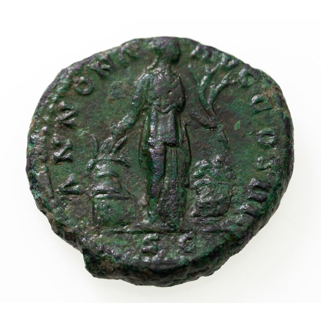 153-154 AD Antoninus Pius AE AS Coin in Fine, 27.5mm, 12.7gr, S-4294