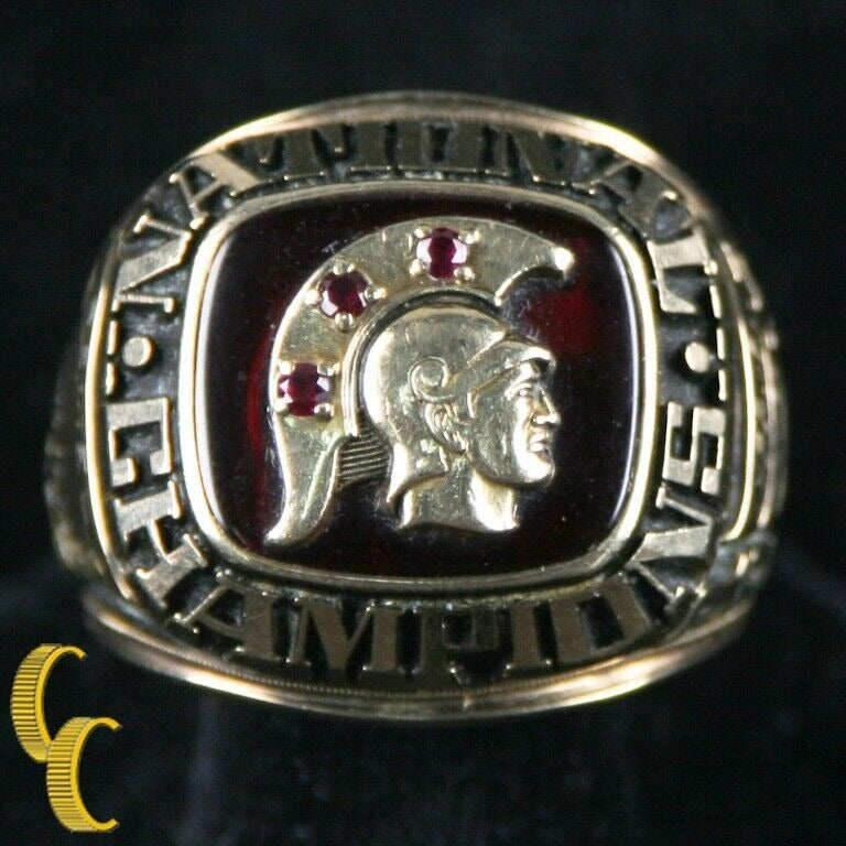 1975 USC 10k Yellow Gold Jostens Rose Bowl Ring Size 9 Memorabilia