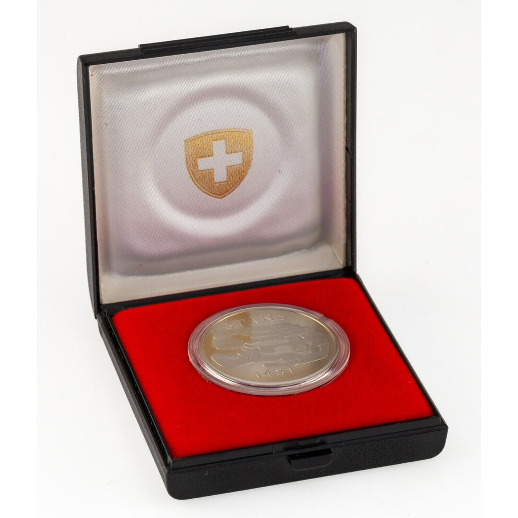 1981 Switzerland 5 Francs Treaty of Stans 1481 Commemorative w/ Case