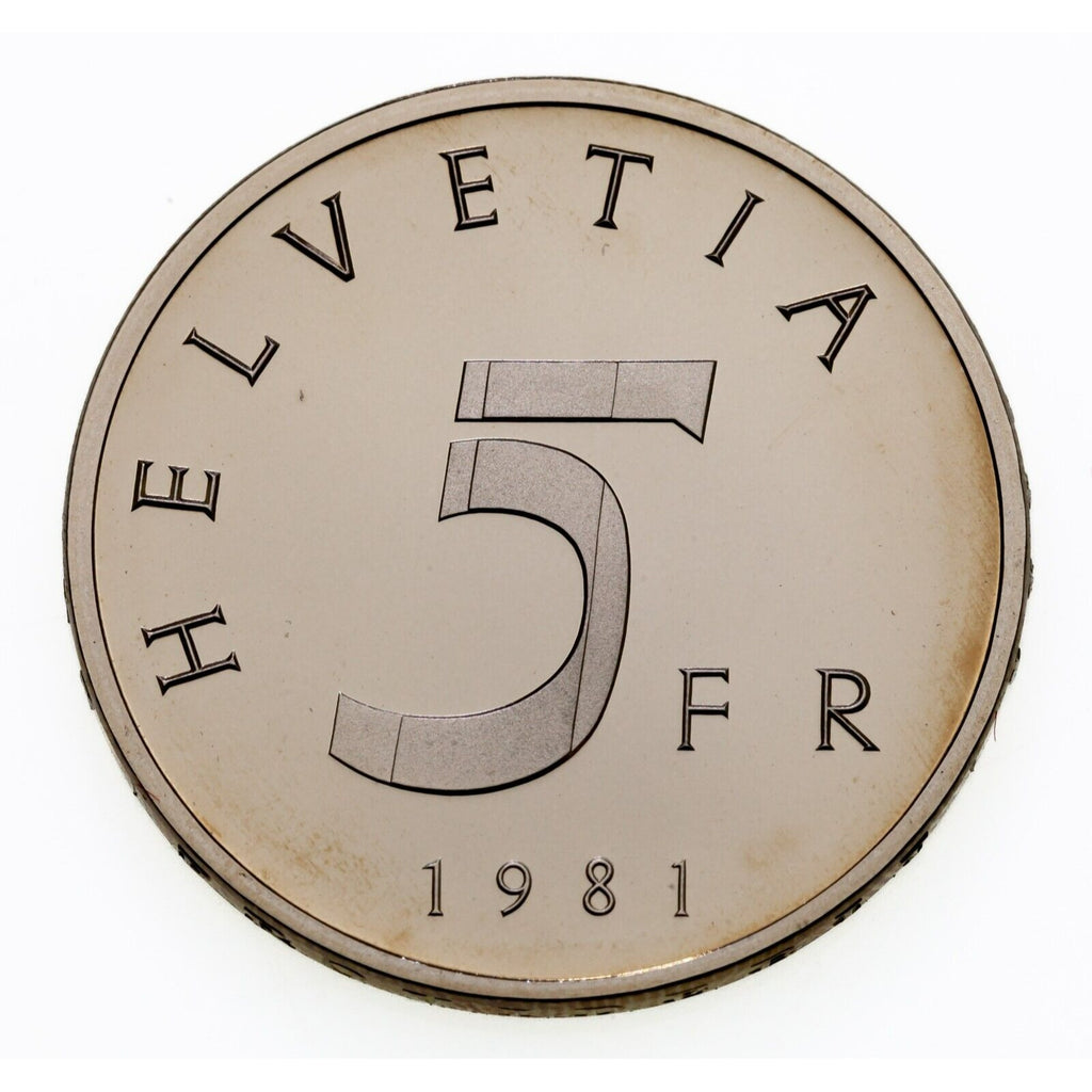 1981 Switzerland 5 Francs Treaty of Stans 1481 Commemorative w/ Case