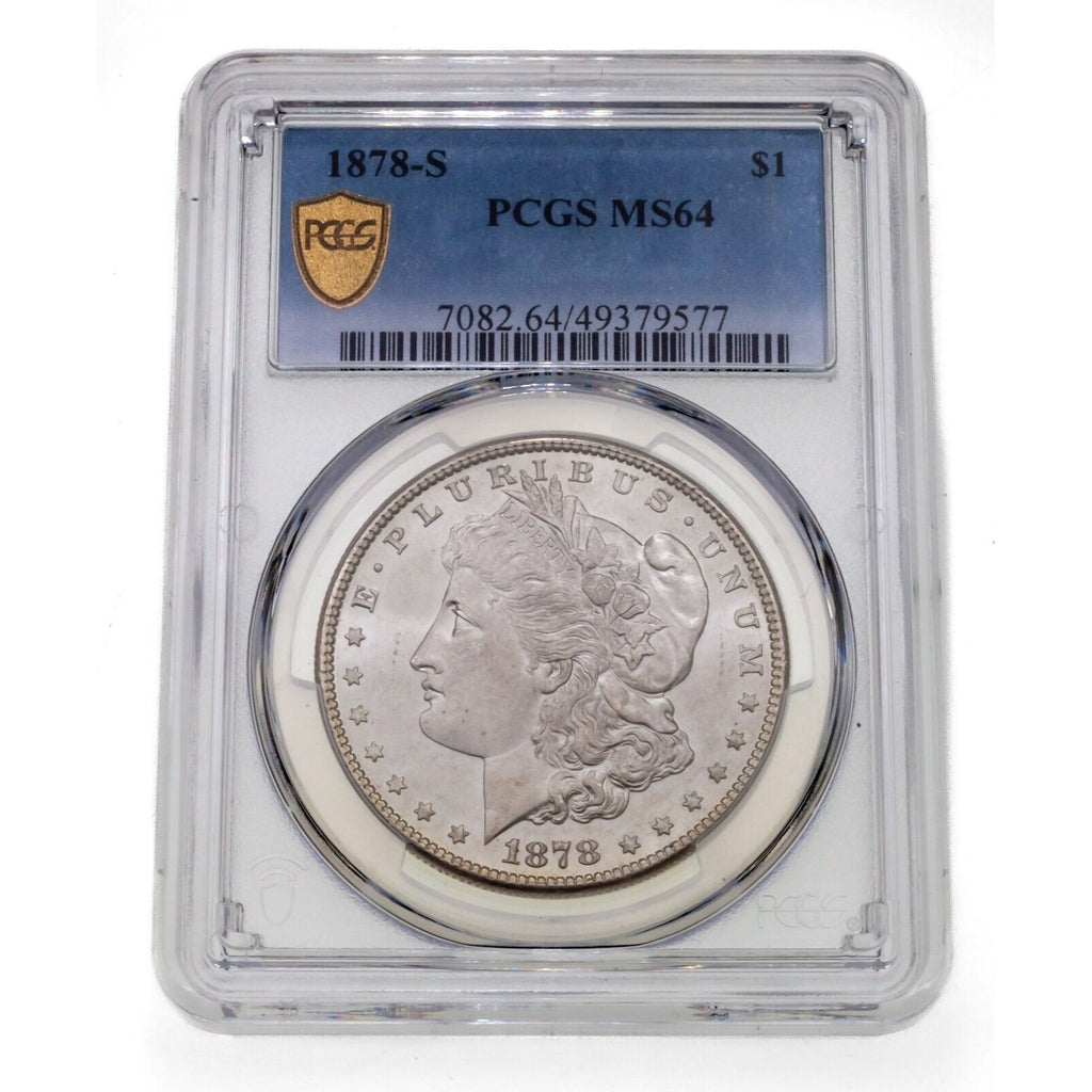 1878-S $1 Silver Morgan Dollar Graded by PCGS as MS64